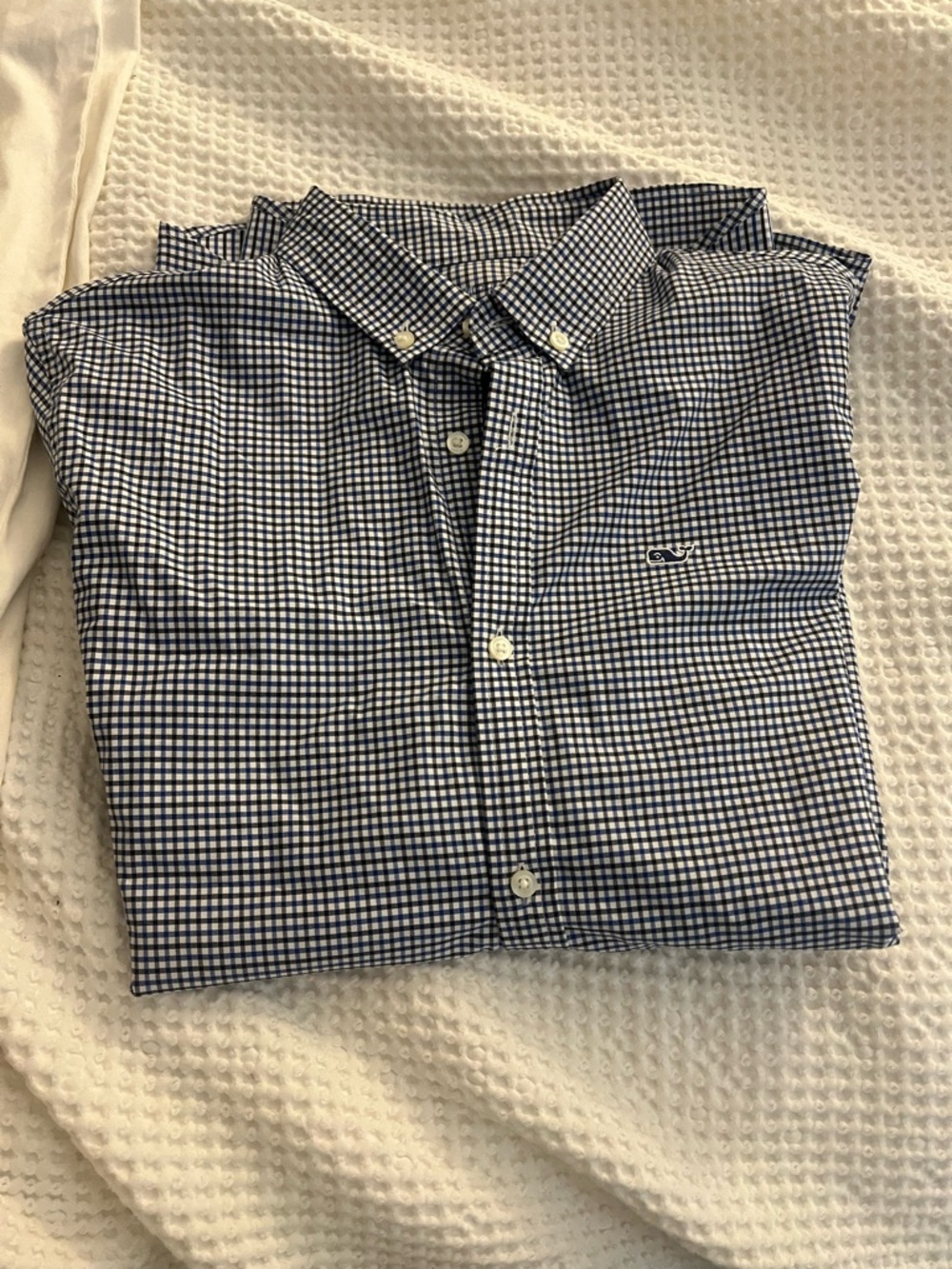Vineyard Vines Navy and White Gingham Button-Down Shirt